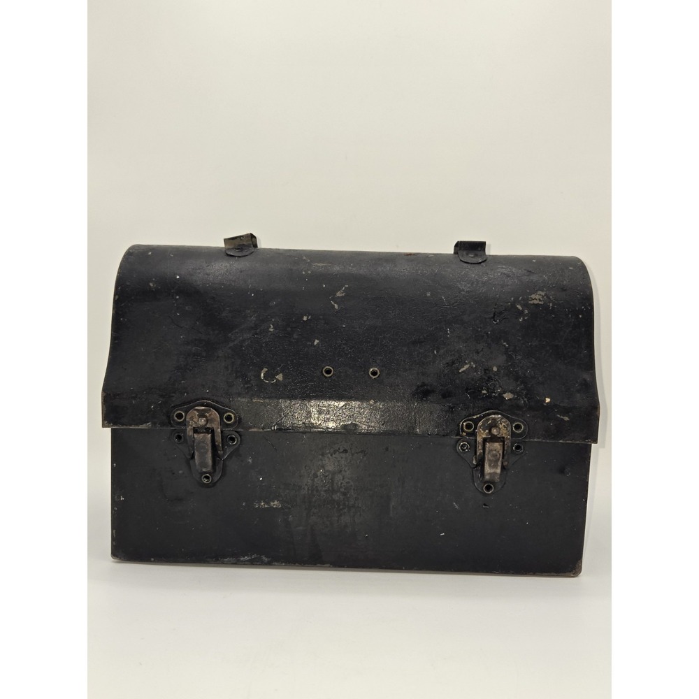 Workman's Vintage Metal Lunch Box Pail Dome Top Black No‎ Handle